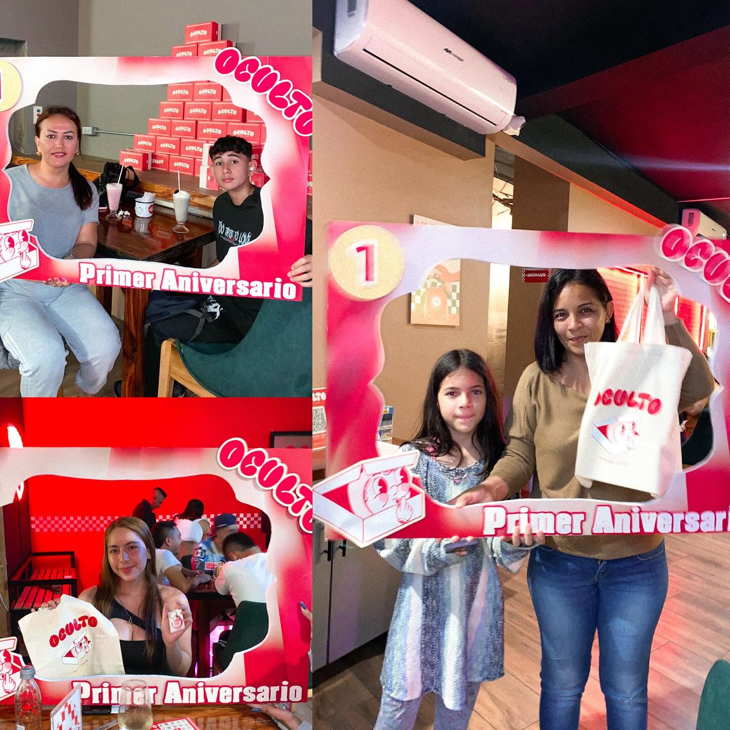 Clientes compartiendo hamburguesas en Oculto